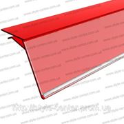Ценникодержатель для стеклянных полок, 1000 мм, красный фотография
