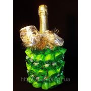 Новогоднее формление шампанского "Ёлочка зелёная"