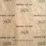 Бумага для упаковки “ Handmade olive soap“. фото