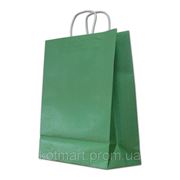 Пакеты из крафт бумаги “Зеленый“ 33 х 40 х 14 см. фото