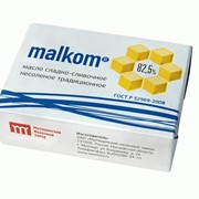 Масло сладко-сливочное несоленое malkom Традиционное, 82,5