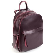 Компактный женский рюкзак кожа 28 см бордовый фотография