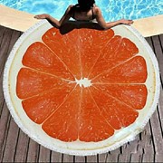 Круглый пляжный коврик с бахромой грейпфрут фото