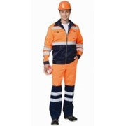 Костюм Магистраль-Люкс (куртка, брюки) оранжевый с синим и СОП фото