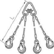 Четырехветвевой строп канатный 4СК - длина 10000 мм, 12,5 тонн фотография
