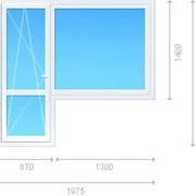 Блок комбинированный - окно неоткрываемое широкое, балконная дверь фото