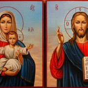 Венчальные иконы «Богородица Леушинская и Господь Вседержитель» фото