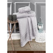 Полотенце для ванной Karna ARMOND бамбуковая махра серый 70х140 фотография