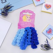 Резинка для волос 'Махрушка' (набор 6 шт) сине-голубой, 4 см (комплект из 12 шт.) фото