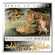 Рождение Венеры Боттичелли Серебряная монета с позолотой фото