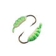 Мормышка свинцовая East Coast Личинка малая цв. белое брюшко/зел. спинка, фосфор. 0,5г.2,5/8мм фото