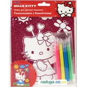 Раскраска с блестками + 4 фломастера Hello Kitty HK14-158K 25855 фото