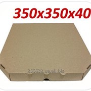 Коробка для пиццы 350х350х40 мм (цвет коричневый) фото
