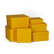 Коробка подарочная “Кукурузно-жёлтая“, квадратная, 230х230х130 мм, 4169 фото