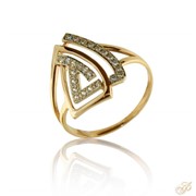 Золотое кольцо со вставками из кубического циркония К426 фото