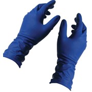 Перчатки хозяйственные "HIGH-RISK", латексные повышенной прочности, синие, (коробка 25 пар)