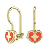 Детские серьги ERG020043 Сыр?а (Алтын 585) Эмаль фото