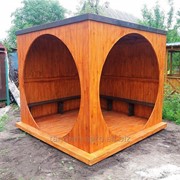 Беседка деревянная со скамейками Уютная фото