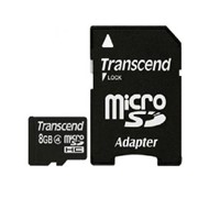 Карта памяти micro SD 8 GB Transcend, Class 4, SD adapter, TS8GUSDHC4
