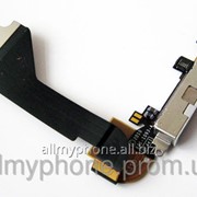 Шлейф коннектора зарядки и микрофона с компонентами белого цвета для Apple iPhone 4G фото