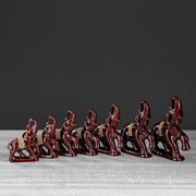 Набор статуэток “Слоны“, 7 предметов, коричневый, керамика фотография