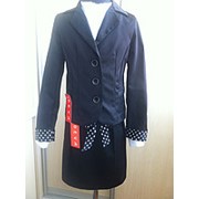Костюм для девочки черный: пиджак + юбка -опт Польша фото