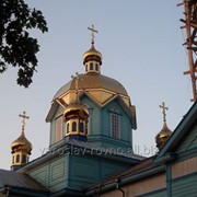 Церковный купол с золотым напылением фото