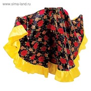 Цыганская юбка для девочки с желтой оборкой по низу длина 59 (рост 110-116) фотография