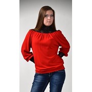 Красный свитер с черным кружевом, Артикул №286102 фото