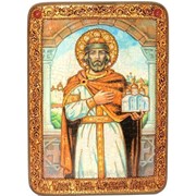 Икона аналойная Святой Благоверный князь Ярослав Мудрый на мореном дубе фото