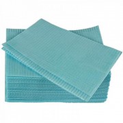 Нагрудники для пациента бумажно-полиэтиленовые 2-слойные голубые 33*45 см, Кристидент (500шт) фотография