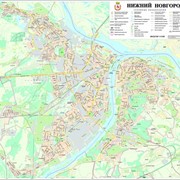 Настенная карта г. Нижнего Новгорода (подробность угловая нумерация домов в кварталах) актуальность 2015 г. фото
