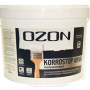 Краска-грунт 9 л OZON Korrostop база С по металлу полуматовая ВДАК 155