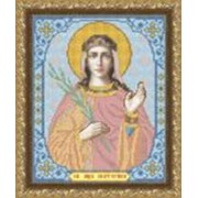 Икона ручной работы Святая Екатерина вышитая бисером фотография