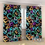 Шрифты арт.ТФА3665 v4 (145х275-2шт) фотошторы (штора Сатен ТФА) фото