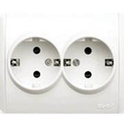 Розетка ZIRVE двойная с заземлением белая FIXLINE 501-0202-907 фото