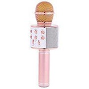 Беспроводной Bluetooth караоке микрофон HIFI Wster WS-858 золото-розовый