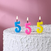 Свеча в торт на шпажке, цифра 5, МИКС, 4.5х2.5 см фото