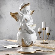 Статуэтка “Ангел на шаре со скрипкой“, золотистый, 47 см фотография
