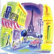 Салфетка для декупажа Цветной Париж фотография