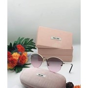 Набор: очки вейфареры розовые + коробка + чехол + салфетки фотография