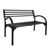 Скамейка со спинкой Беседа 3, металлическая, черная