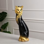 Копилка “Кошка Сиамская“, стразы, чёрно-золотая, 43 см фото