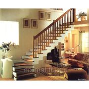 Маршевые лестницы из массива (дуб, бук, ясень) фото