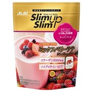 ASAHI SlimUpSlim Mixed Berry Latte Ягодный протеиновый диетический коктейль с коллагеном, 315 гр