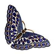 Брошь-бабочка из золота с раухтопазами (740157)