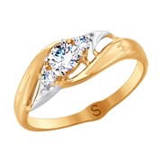 Золотое кольцо с фианитами SOKOLOV 017939 фото