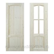 Деревянные межкомнатные филенчатые двери из массива сосны и ели (глухие/ под остекление) фото