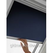 Купить рулонную штору RFL (4000-лён, 9050-синий) фотография