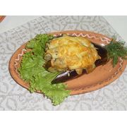 Баклажан фарширований помидором та сиром - Баклажан фаршированный помидором и сыром фото
